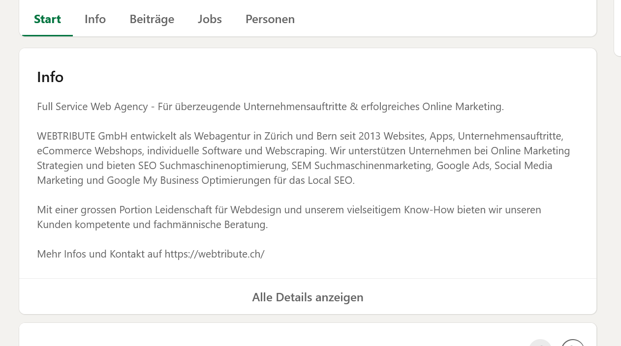 LinkedIn Unternehmensseite Beschreibung Mitglieder5